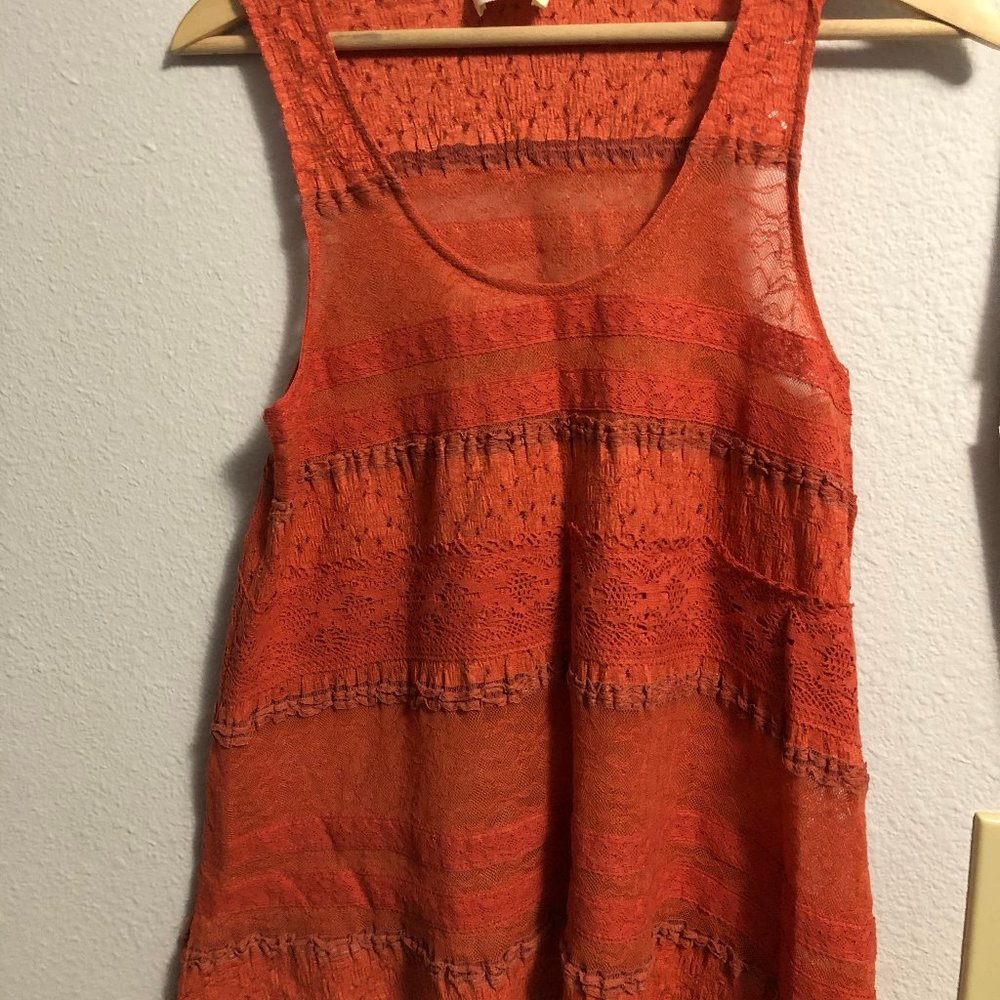 Urban outfitter lace top - orange